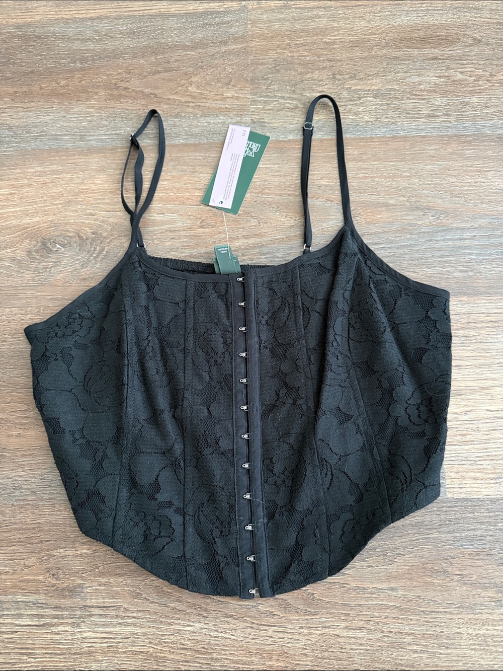 Eyelet corset crop top